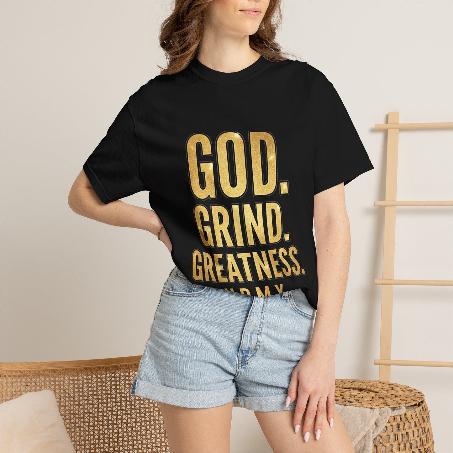 God. Grind. Greatness. T-Shirt — Inspirational Motivational Tee