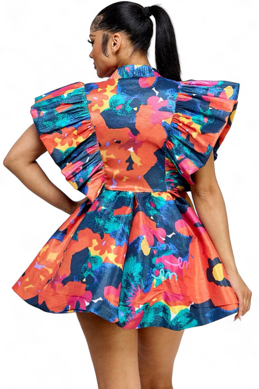 Print Wrap Dress