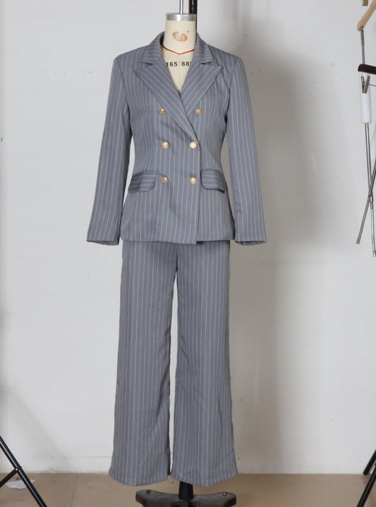 Women's Business Early Fashion Simple Line Double Suits
