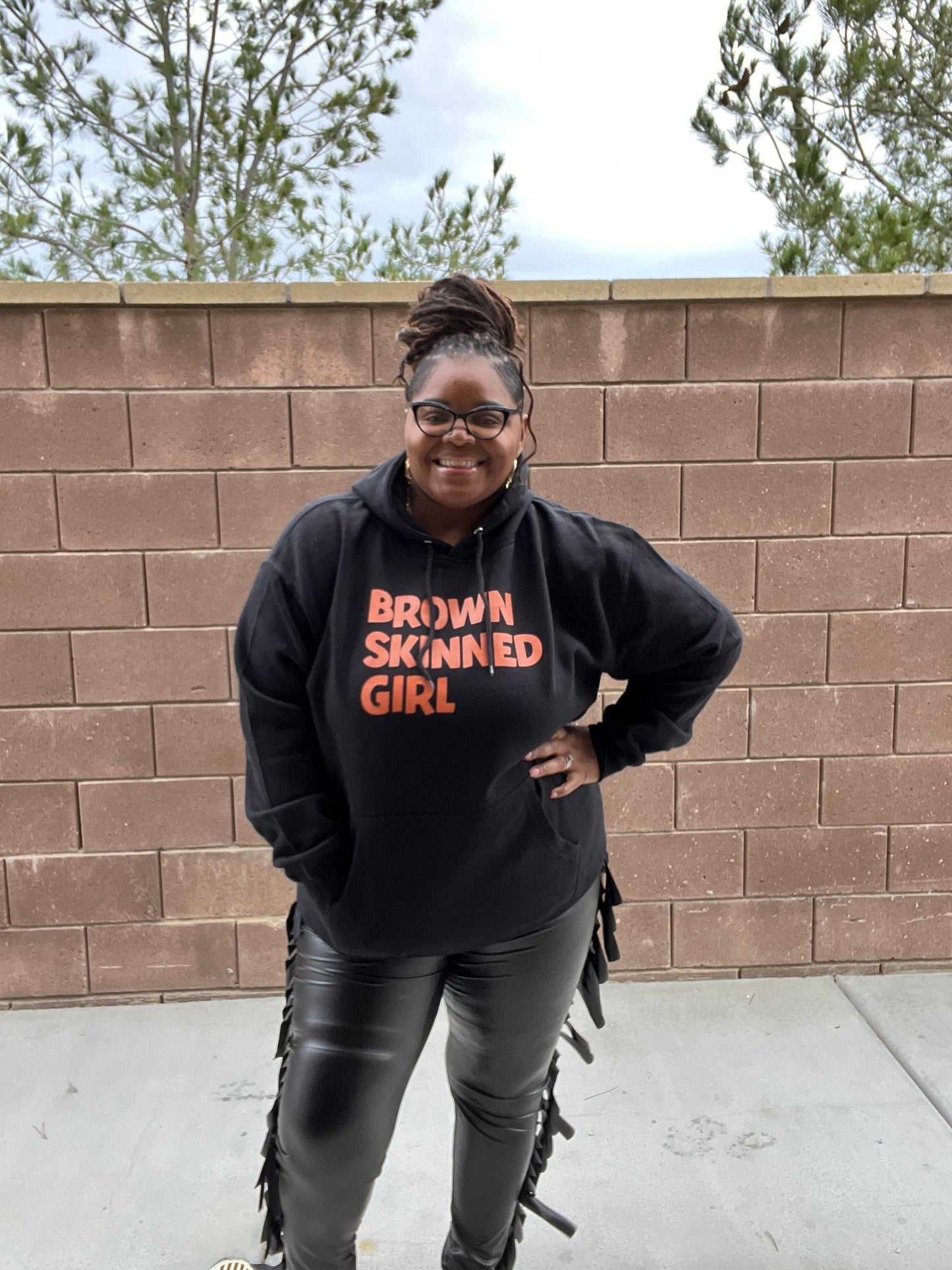 Plus Size Unisex Brown Skin Hoodie Sweatshirt