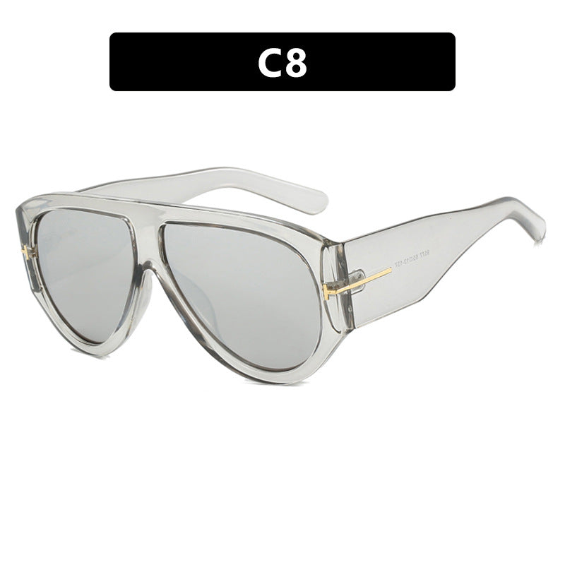 T-shaped large frame sunglasses, pilot's toad fashion cross-border sunglasses, personalized women's sunglasses