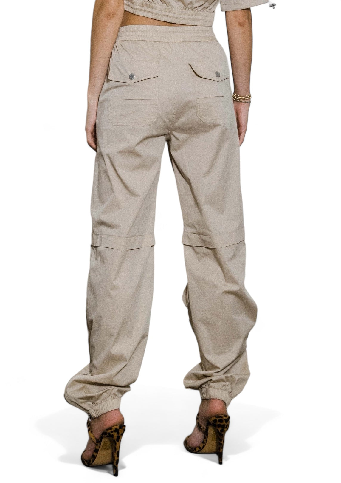 Elastic Waist Band Baggy Cargo Pants