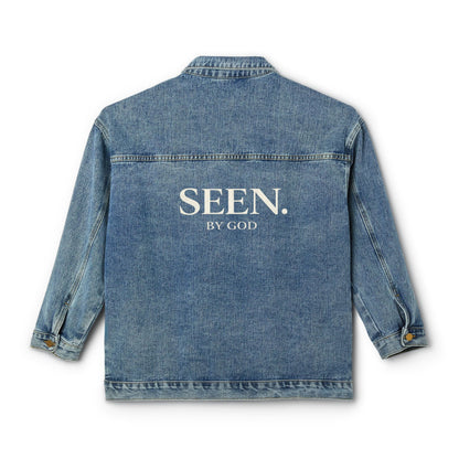 SEEN. BY GOD Women's Oversized Denim Jacket — Faith Statement Streetwear