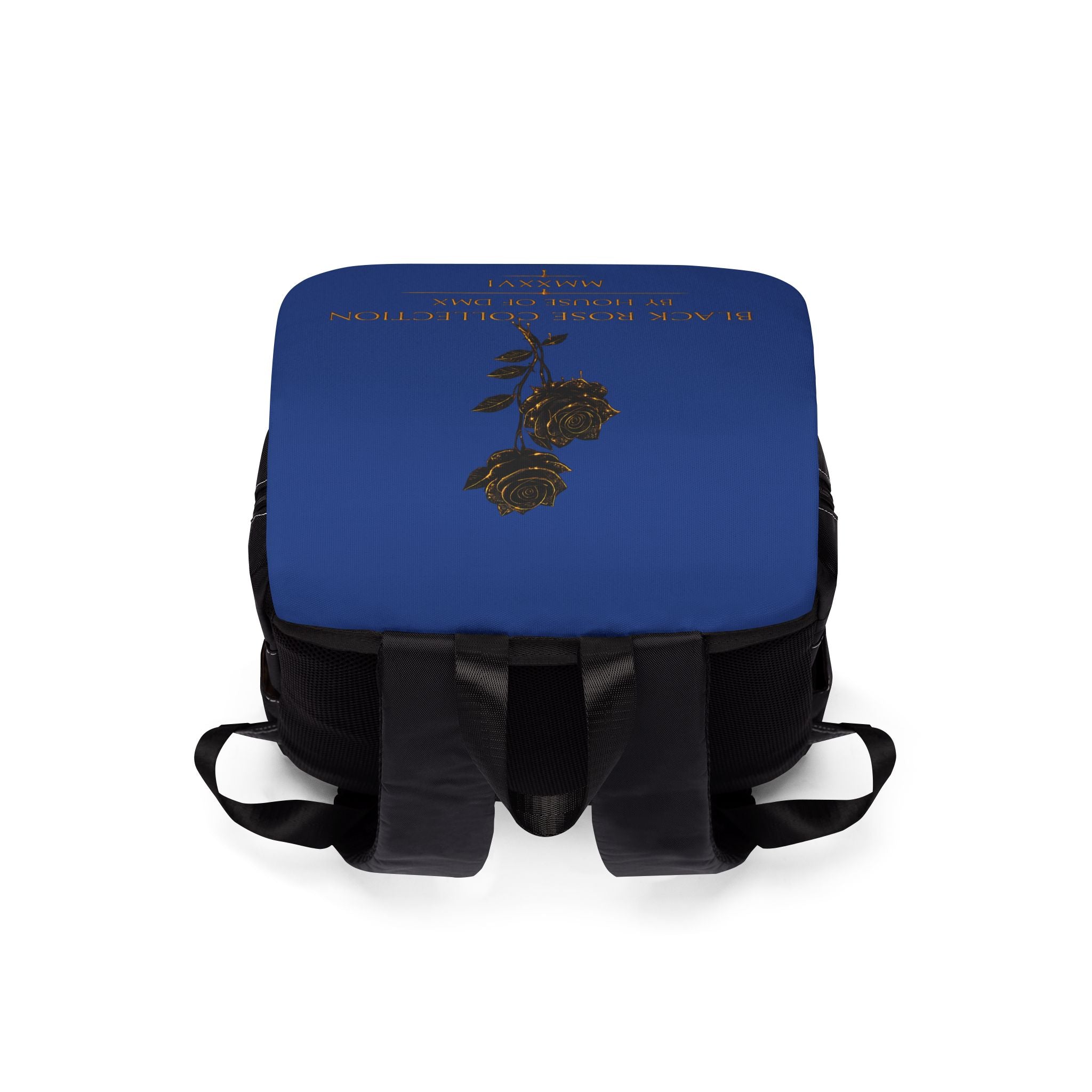 Black Rose Collection Shoulder Backpack — Blue Flap Casual Daypack