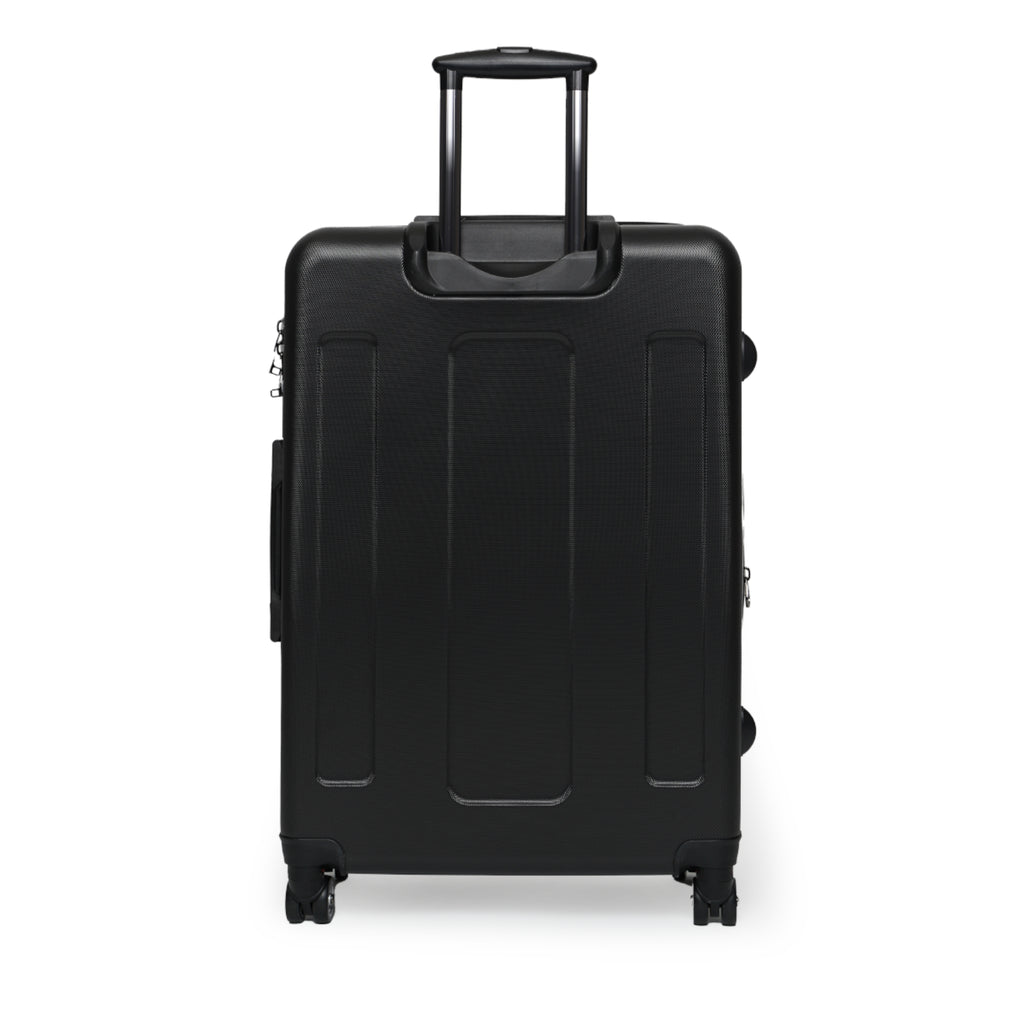 Black Carry-On Suitcase with Ornate Gold Baroque Monogram (HUMX)