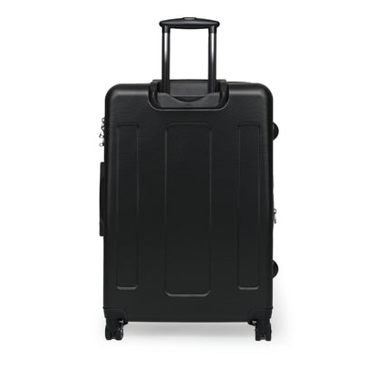 Black Carry-On Suitcase with Ornate Gold Baroque Monogram (HUMX)