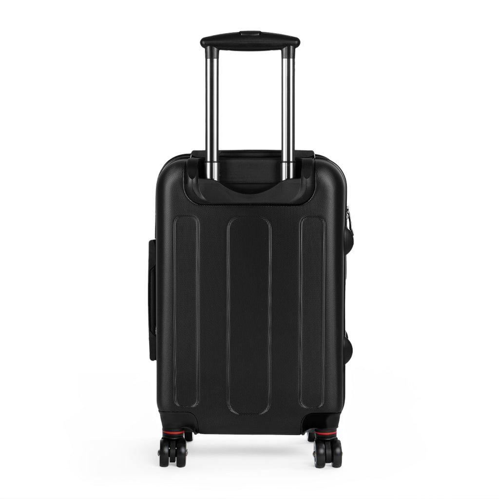 Black Carry-On Suitcase with Ornate Gold Baroque Monogram (HUMX)