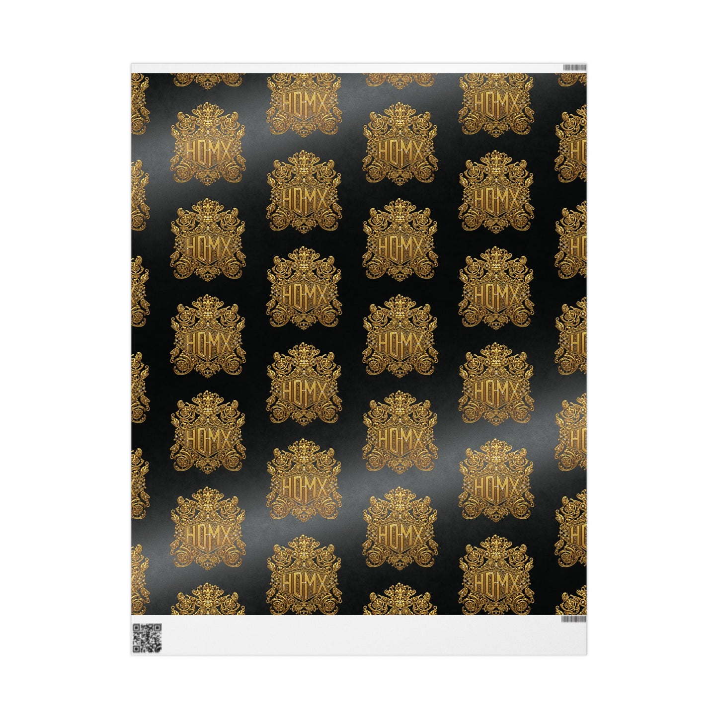 HDMX Luxury Gold Crest Wrapping Paper — Elegant Black & Gold Gift Wrap