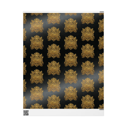 HDMX Luxury Gold Crest Wrapping Paper — Elegant Black & Gold Gift Wrap