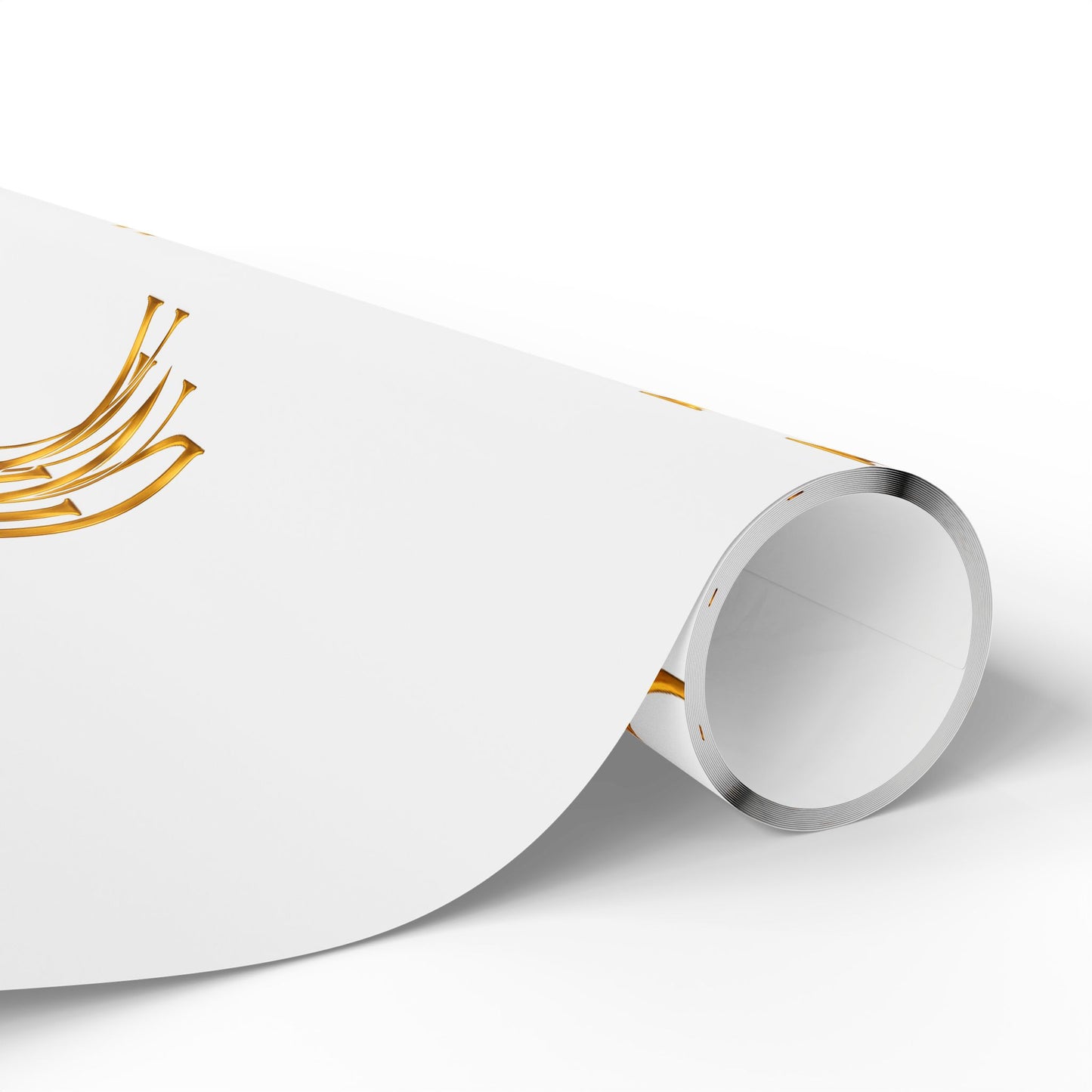 White and Gold Script Monogram Wrapping Paper Roll