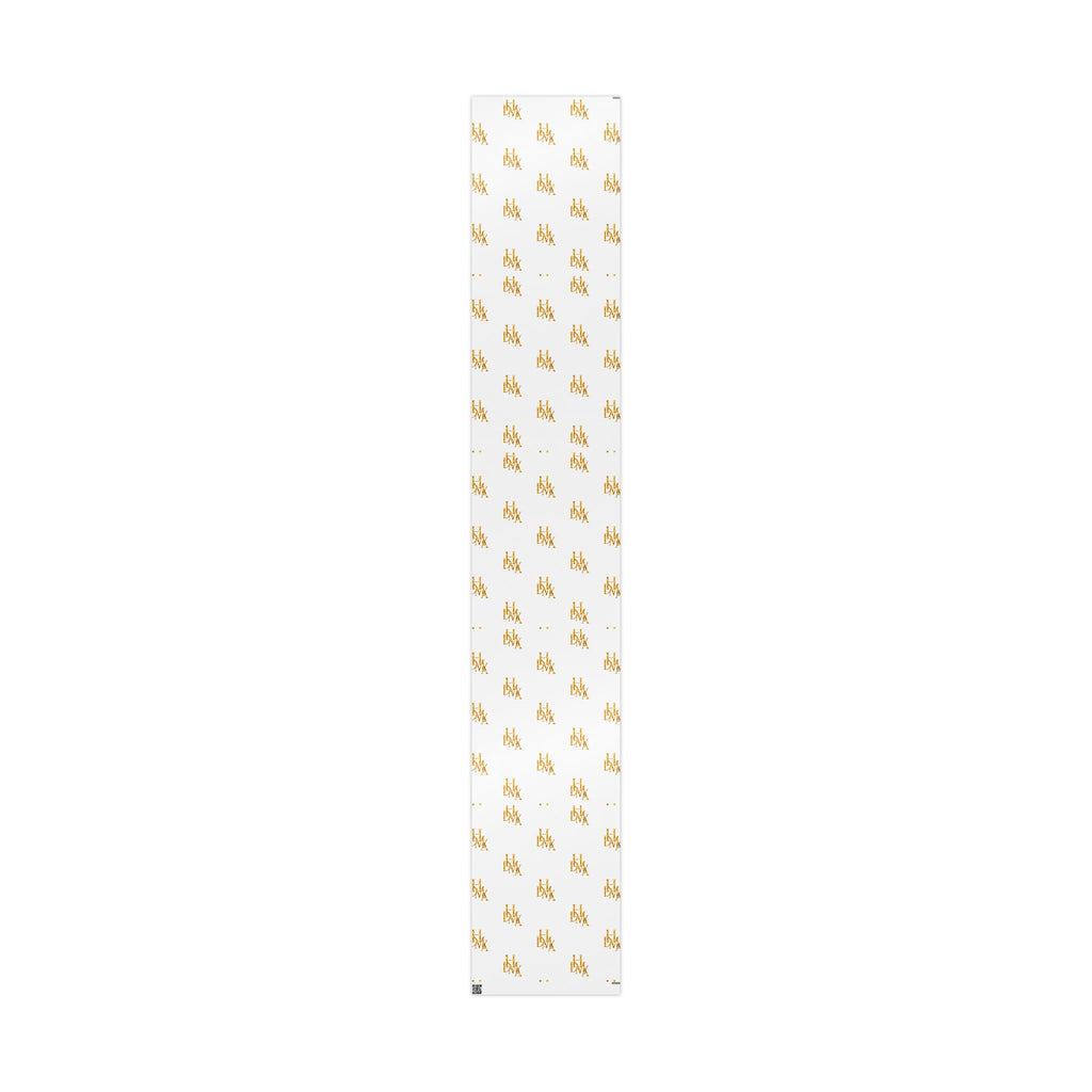 White and Gold Script Monogram Wrapping Paper Roll
