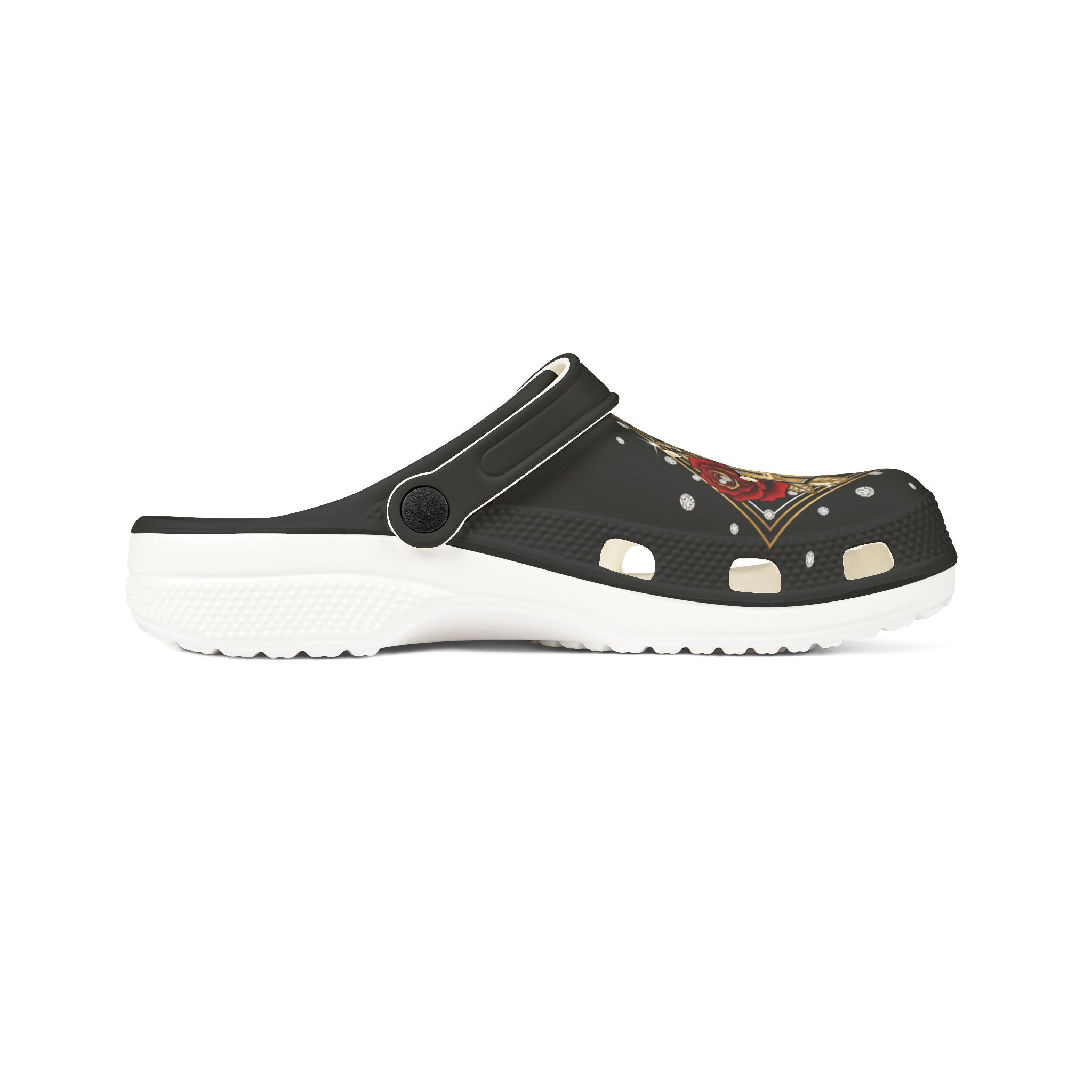 Claw Casino Graphic Clogs — Black EVA Foam Slip-On Shoes