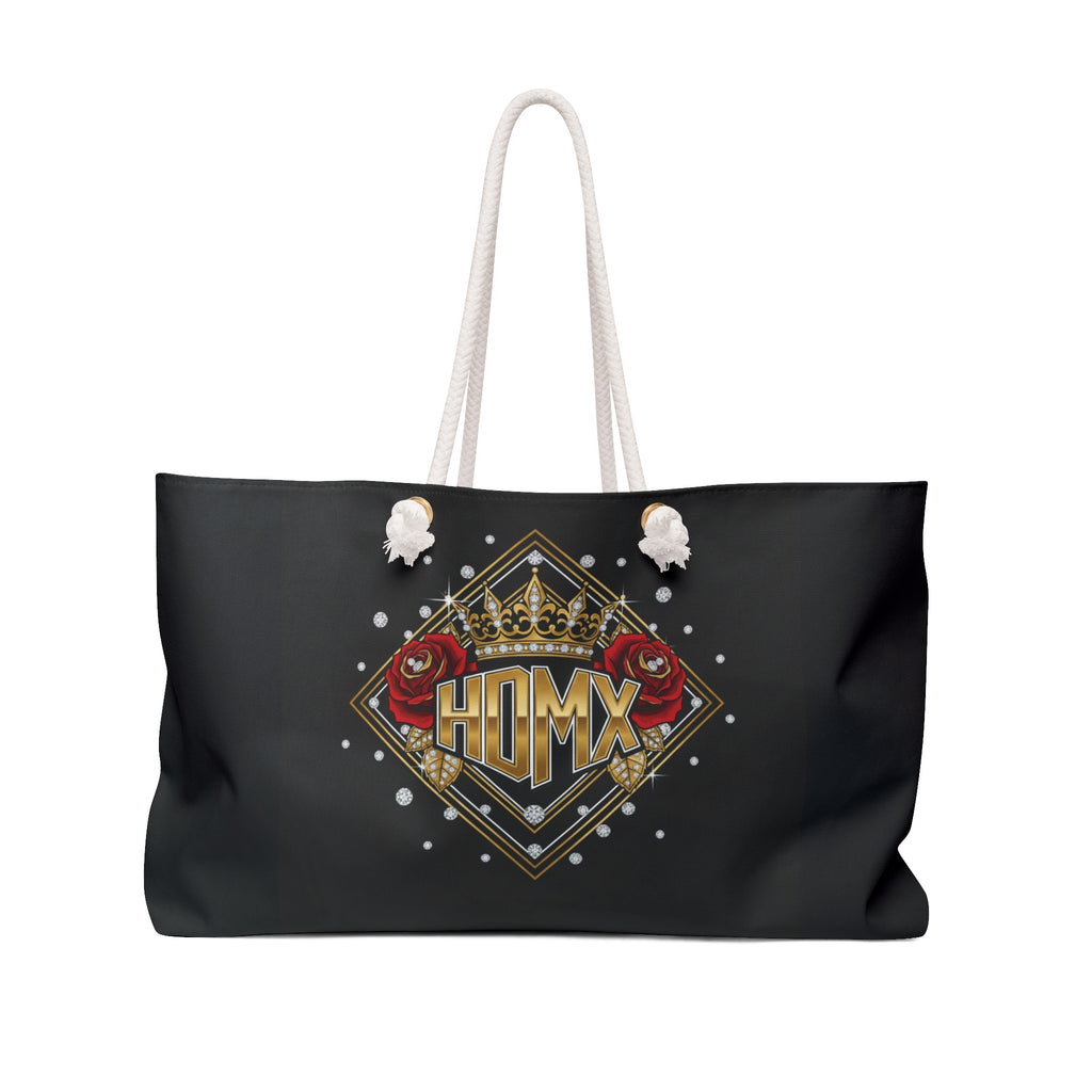 Crown & Roses Weekender Bag — 'HOME' Vintage Luxe Travel Tote