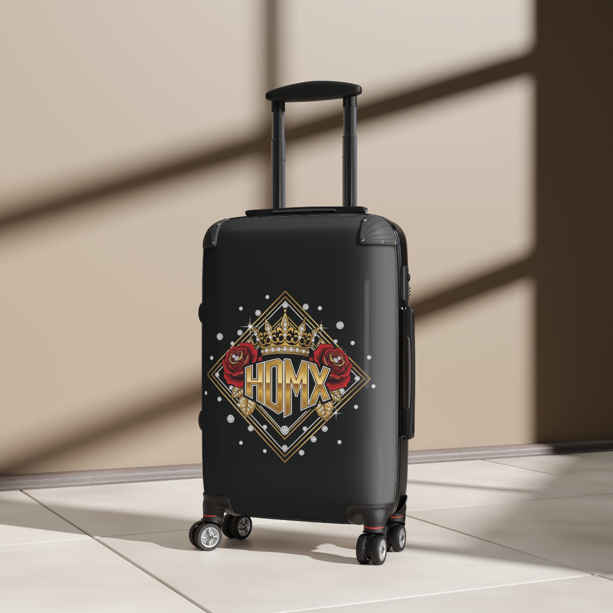 Suitcase — 'HDMX' Crown & Roses Carry-On Luggage