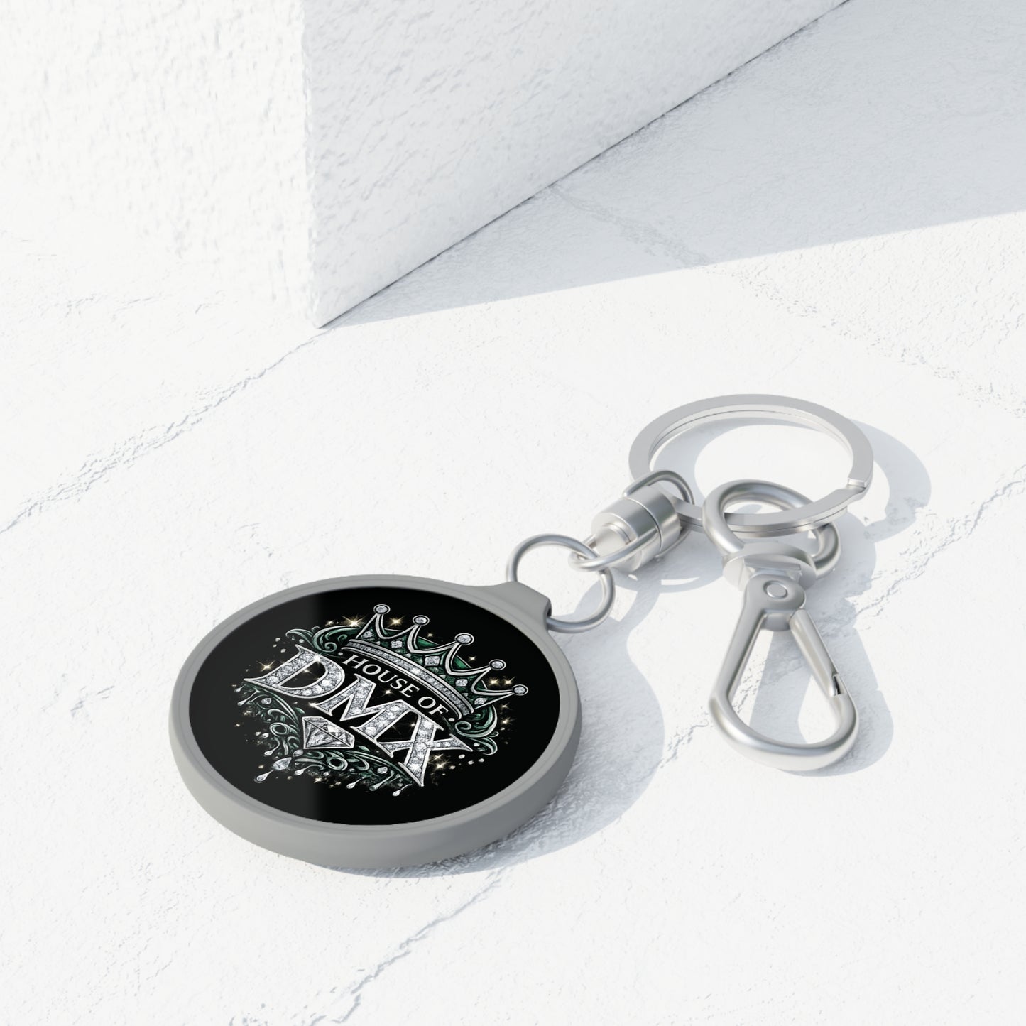 House of DMX Keychain Tag — Bling Crown Hip-Hop Fan Keyring