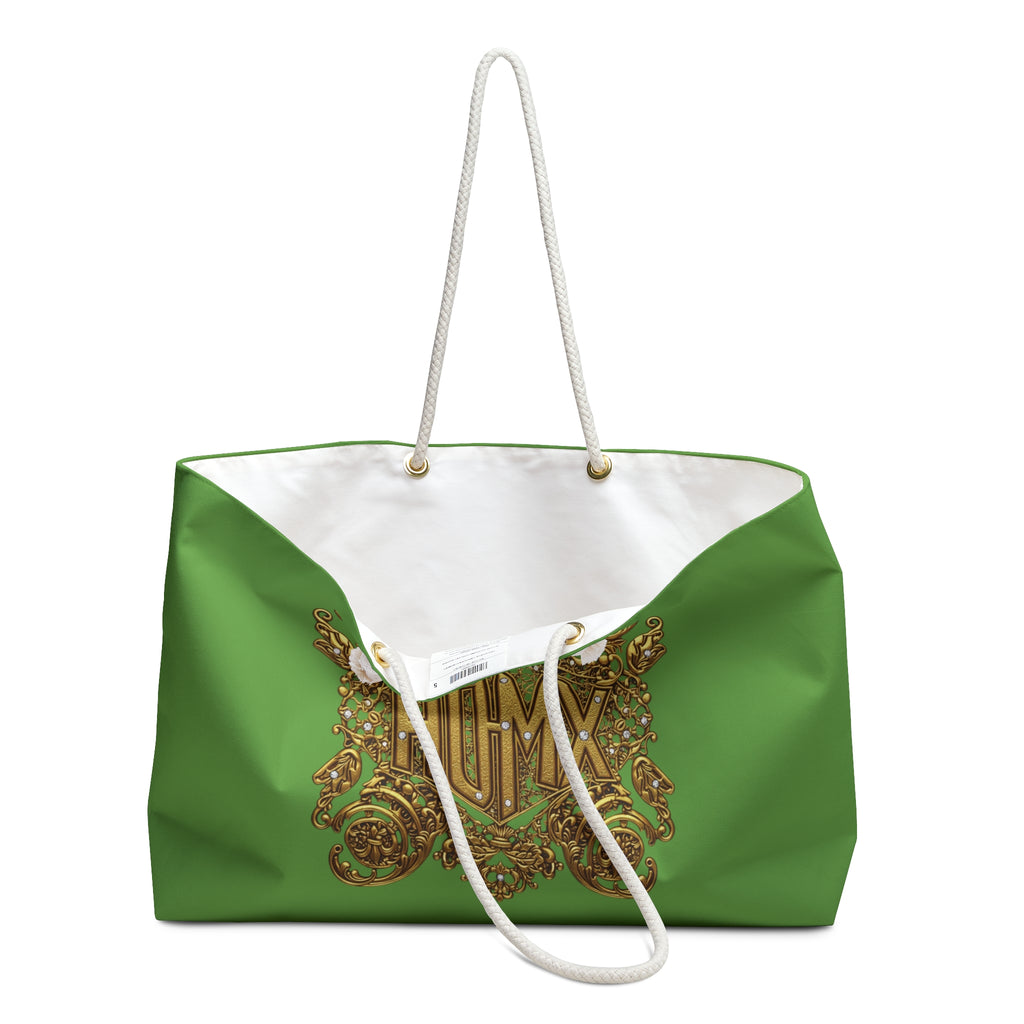 Green Baroque Monogram Weekender Bag — Personalized HOMX Travel Tote