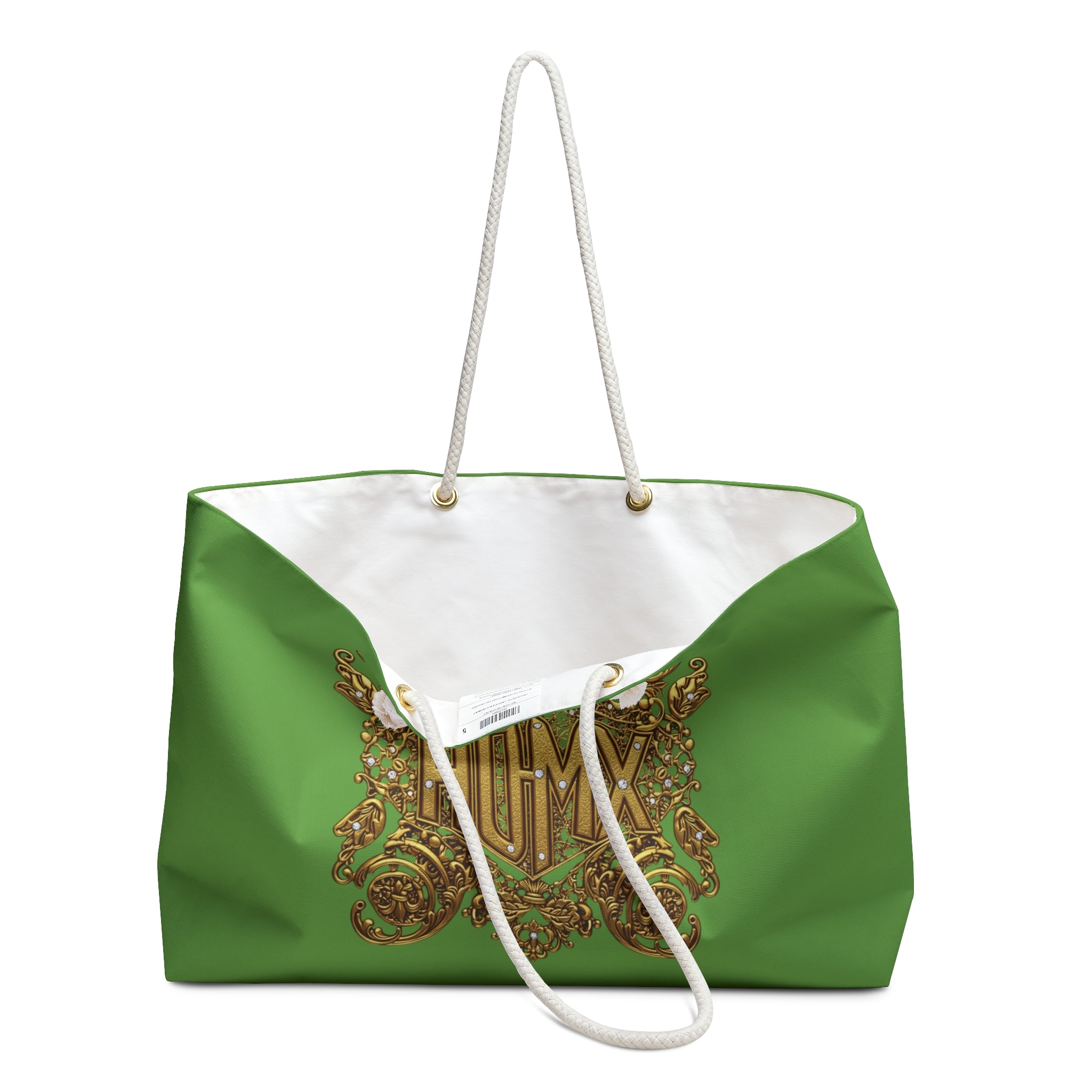 Green Baroque Monogram Weekender Bag — Personalized HOMX Travel Tote