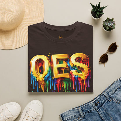 OES Rainbow Drip T-Shirt — Colorful Pride Paint-Drip Graphic Tee
