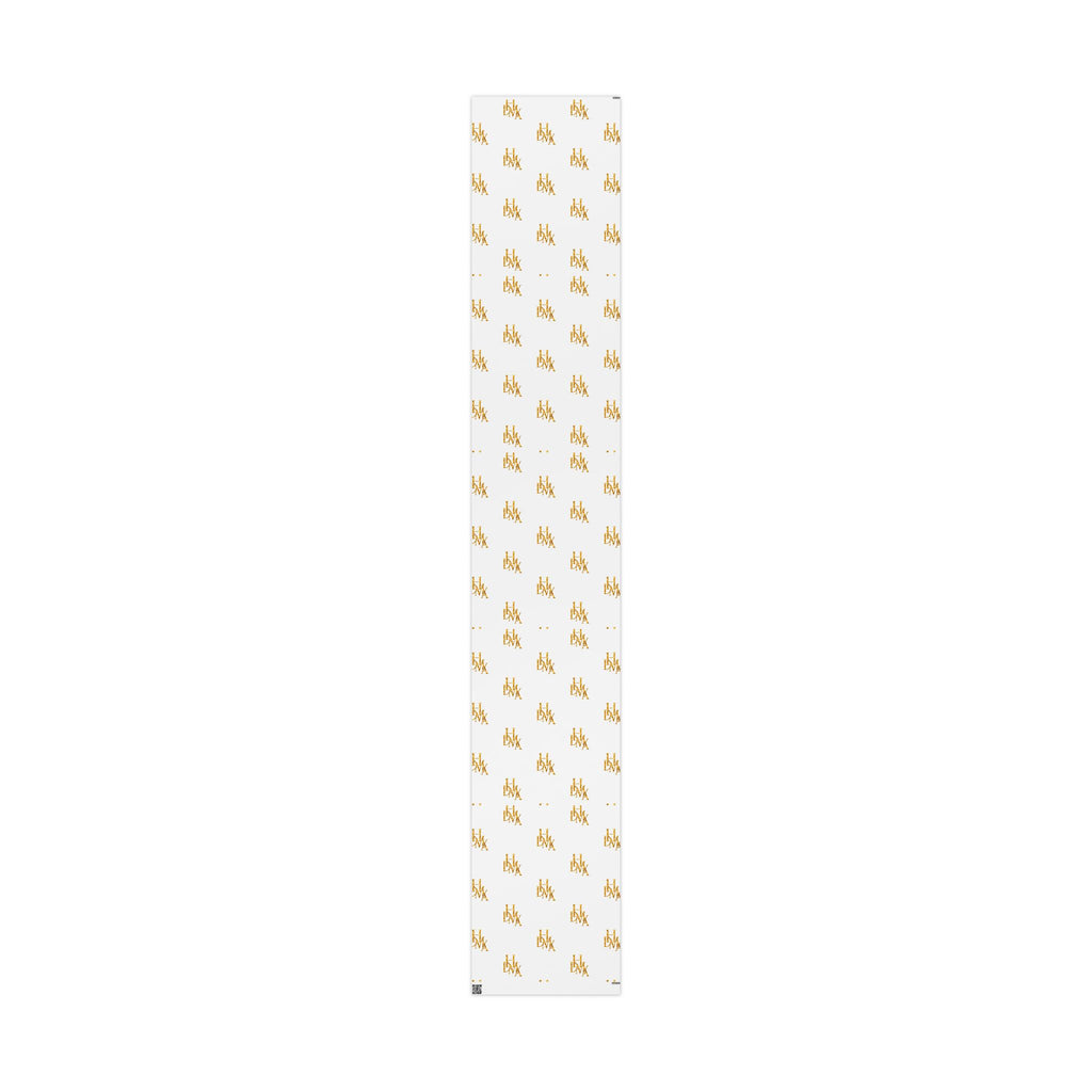 White and Gold Script Monogram Wrapping Paper Roll