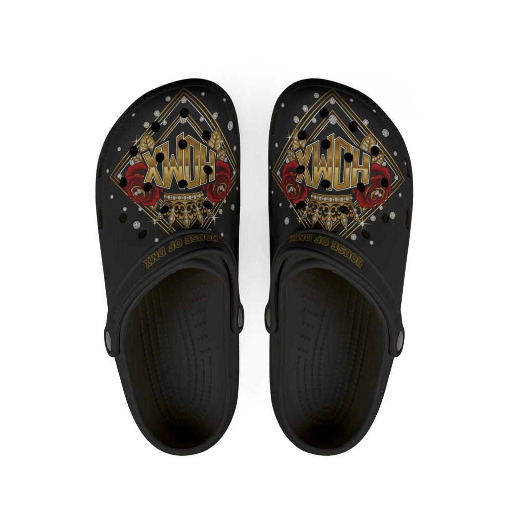 Claw Casino Graphic Clogs — Black EVA Foam Slip-On Shoes