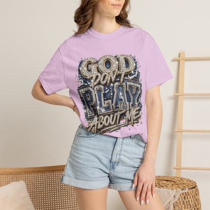 RCD God Don't Play About Me Tshirt  Bold Script Religious Streetwear