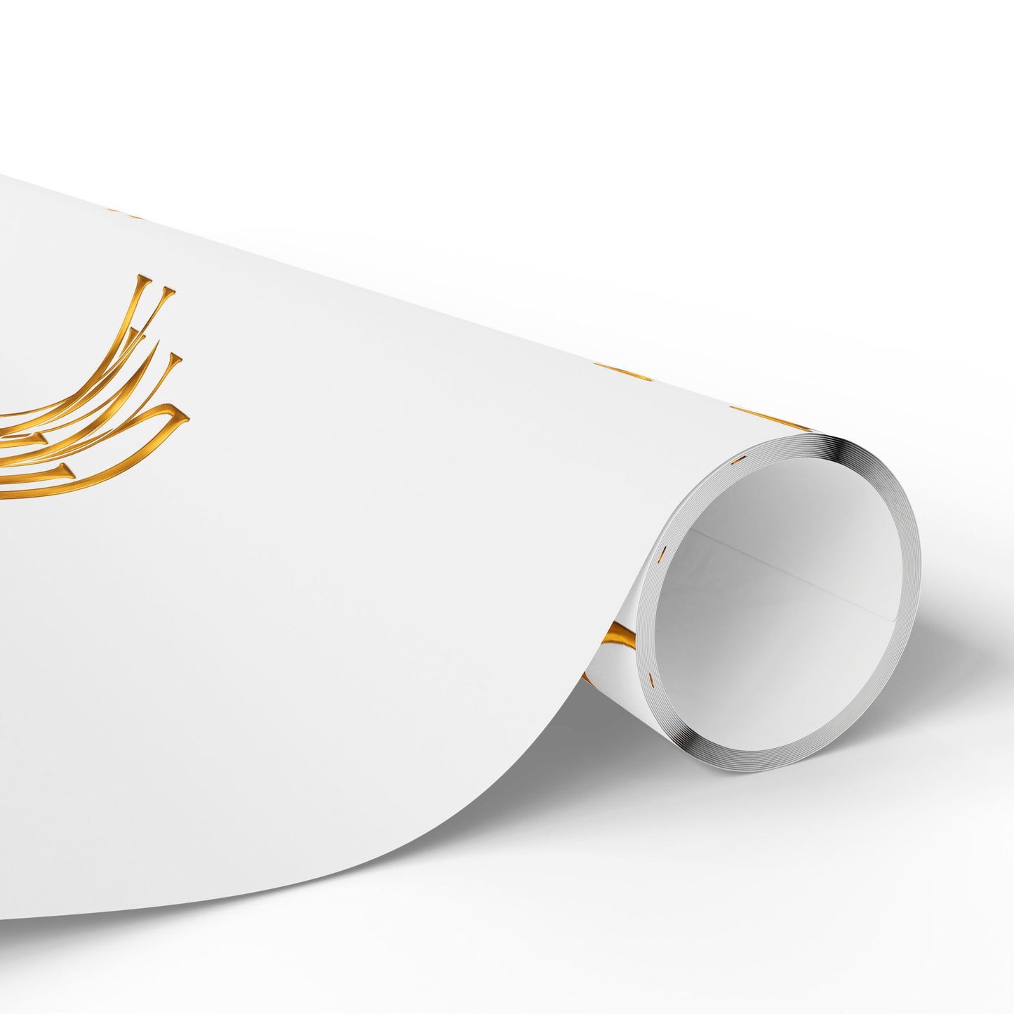 White and Gold Script Monogram Wrapping Paper Roll