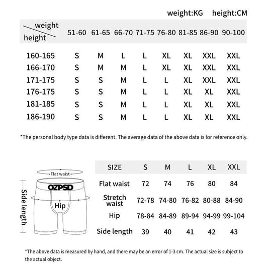 1Pcs Sexy Men Underwear Boxers Men's Panties Lingerie Breathable Printed Male Underpants Plus Size Man Boxer Briefs Mens Trunks