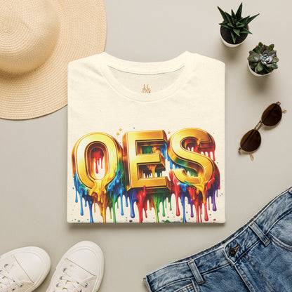 OES Rainbow Drip T-Shirt — Colorful Pride Paint-Drip Graphic Tee