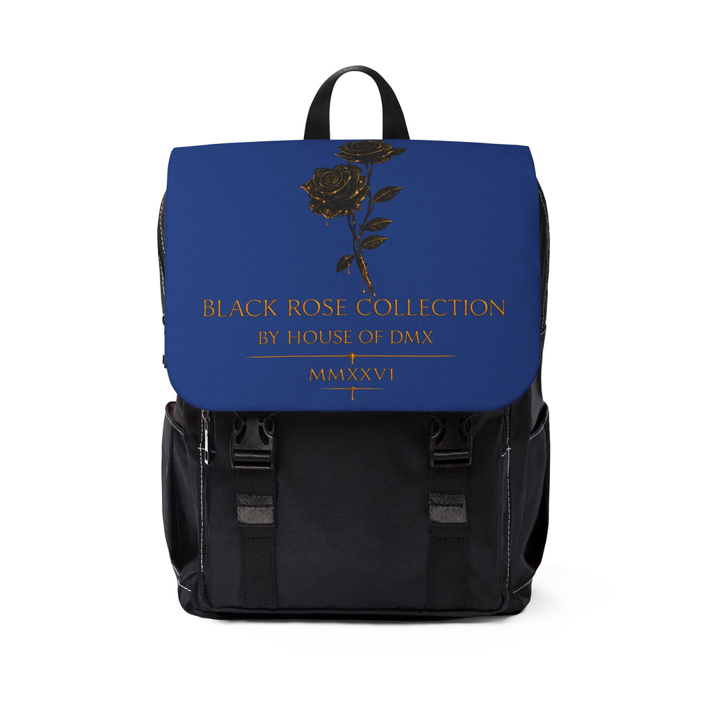 Black Rose Collection Shoulder Backpack — Blue Flap Casual Daypack