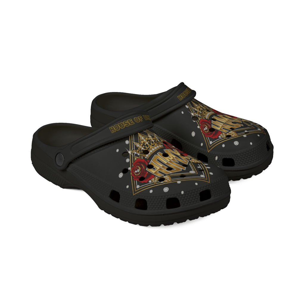 Claw Casino Graphic Clogs — Black EVA Foam Slip-On Shoes