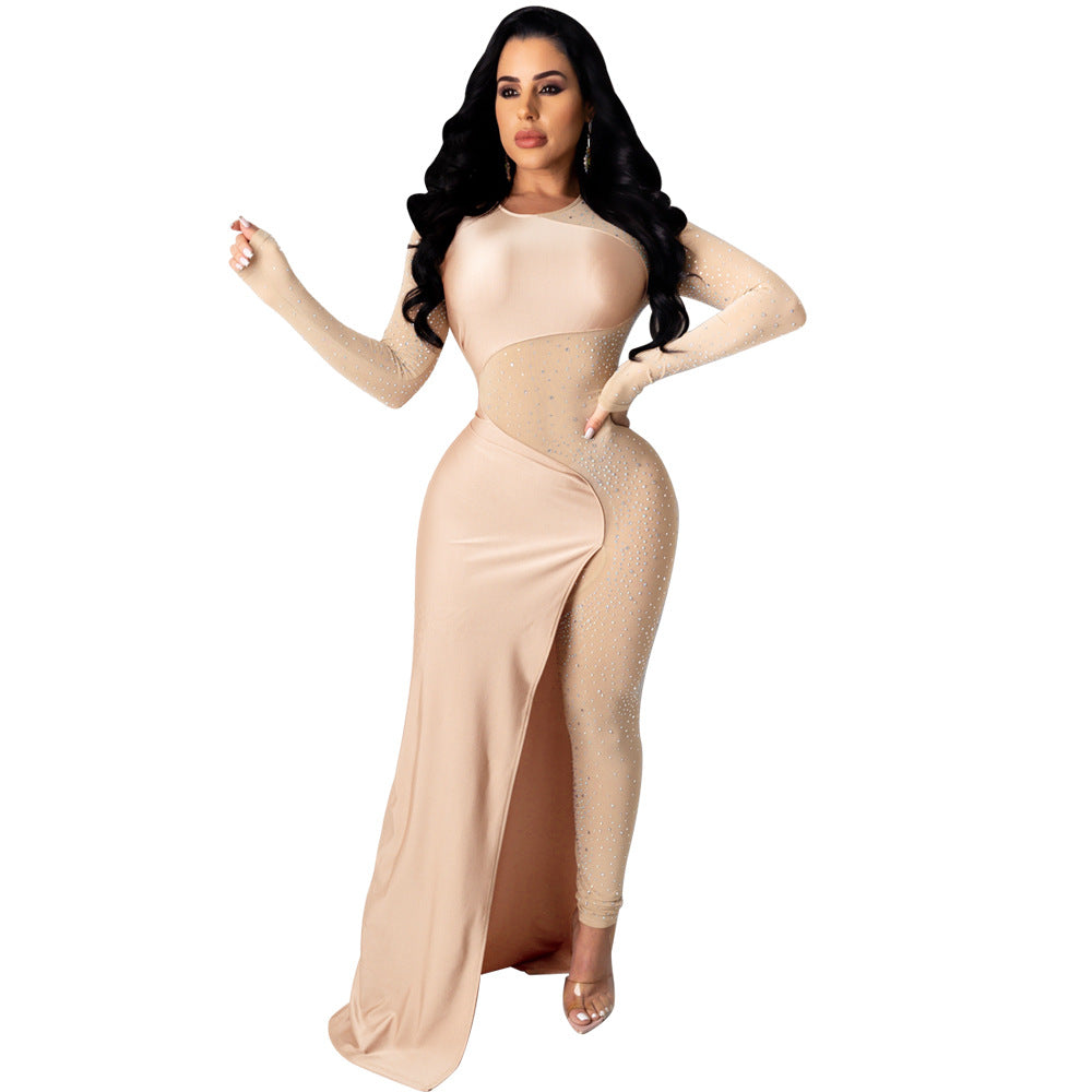 Hot Rhinestone Slim One-piece Nightclub Uniforms Suits