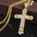 Iced Out Cross Necklace - Sparkling Men's Cross Pendant