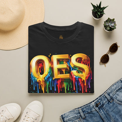 OES Rainbow Drip T-Shirt — Colorful Pride Paint-Drip Graphic Tee