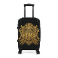 Black Carry-On Suitcase with Ornate Gold Baroque Monogram (HUMX)