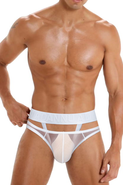 Men’s Sexy Sheer Thong with Ring & Strap Design