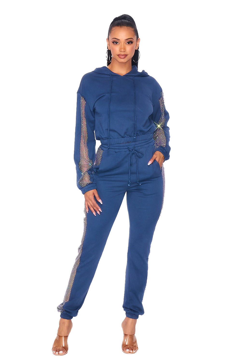 2 PC Bling Jogging Set - Blue