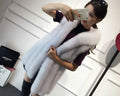 Women's Vertical Stripes Stitching Korean Casual Hood Coats