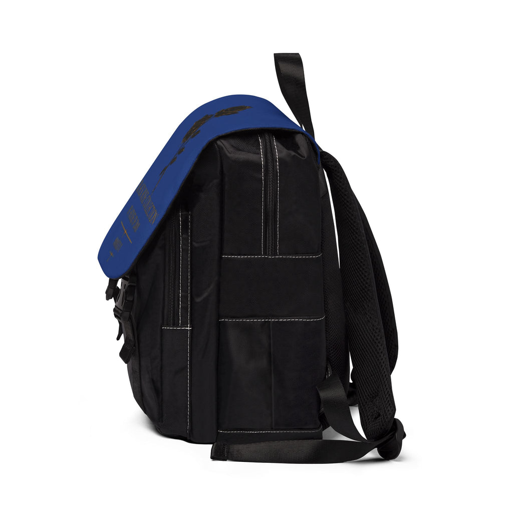 Black Rose Collection Shoulder Backpack — Blue Flap Casual Daypack