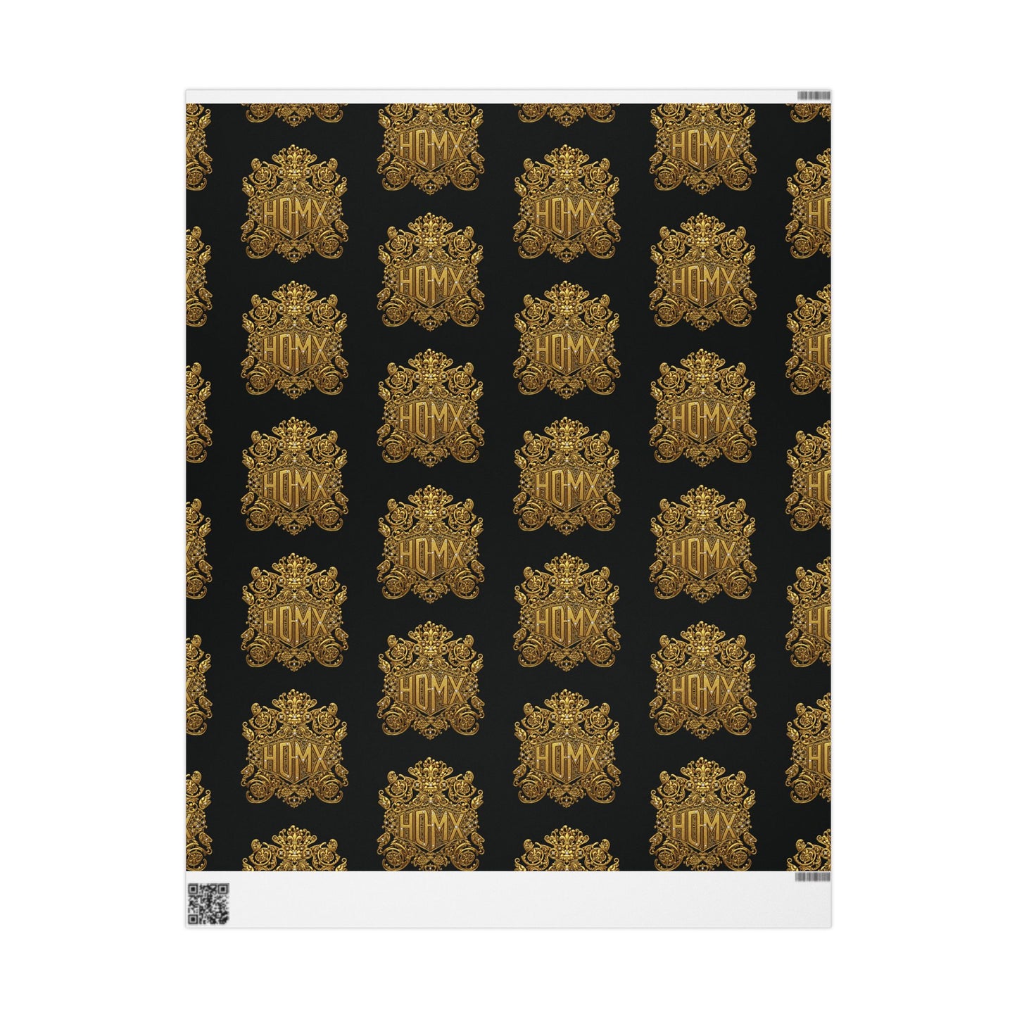 HDMX Luxury Gold Crest Wrapping Paper — Elegant Black & Gold Gift Wrap