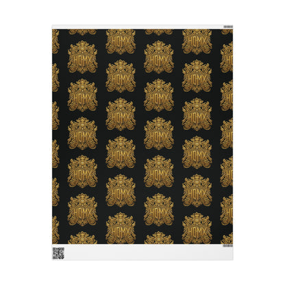 HDMX Luxury Gold Crest Wrapping Paper — Elegant Black & Gold Gift Wrap