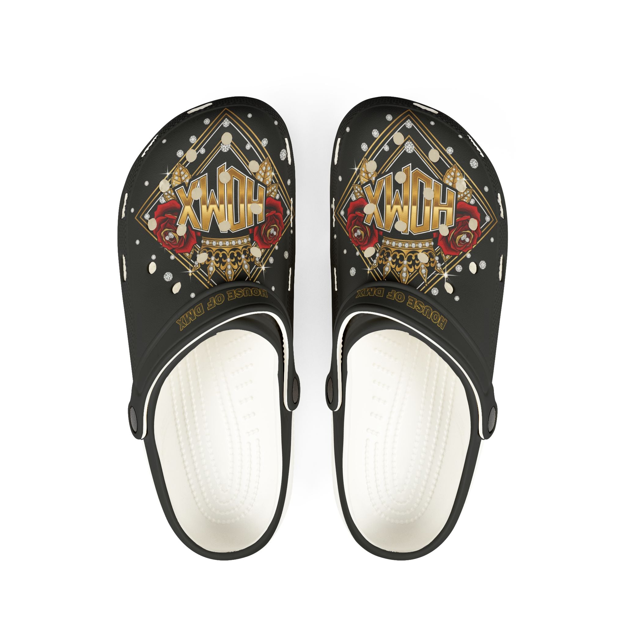 Claw Casino Graphic Clogs — Black EVA Foam Slip-On Shoes