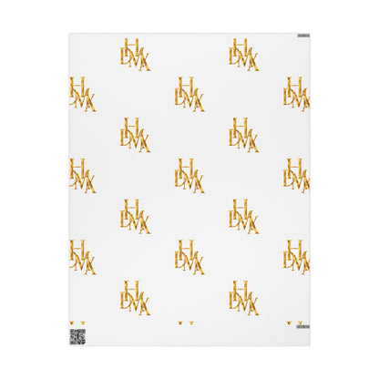 White and Gold Script Monogram Wrapping Paper Roll