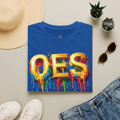 OES Rainbow Drip T-Shirt — Colorful Pride Paint-Drip Graphic Tee