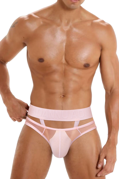 Men’s Sexy Sheer Thong with Ring & Strap Design