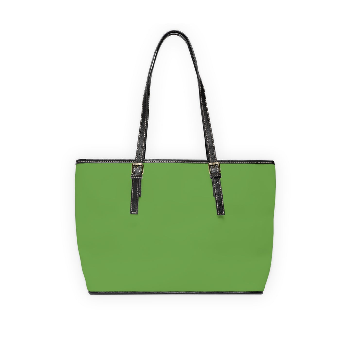 DMX Monogram PU Leather Shoulder Bag – Green Tote with Bold Initials