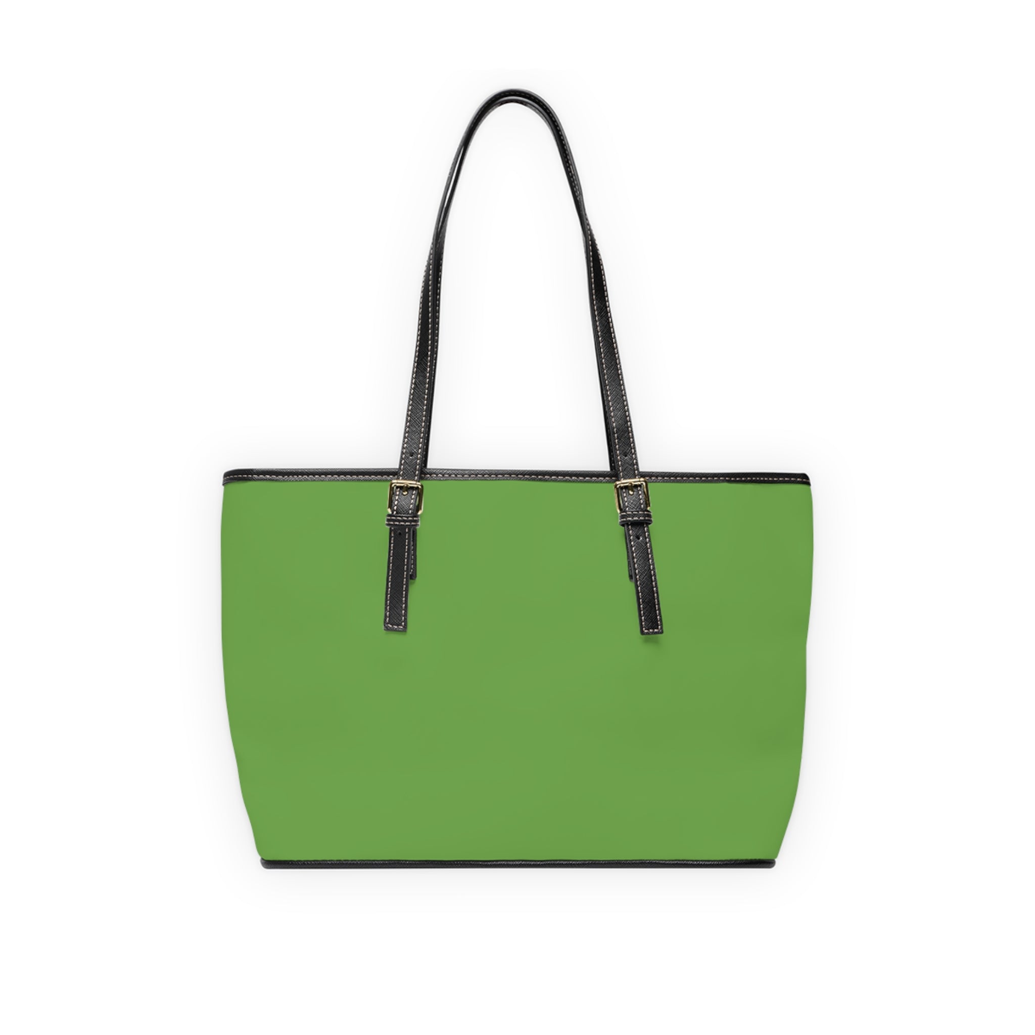 DMX Monogram PU Leather Shoulder Bag – Green Tote with Bold Initials