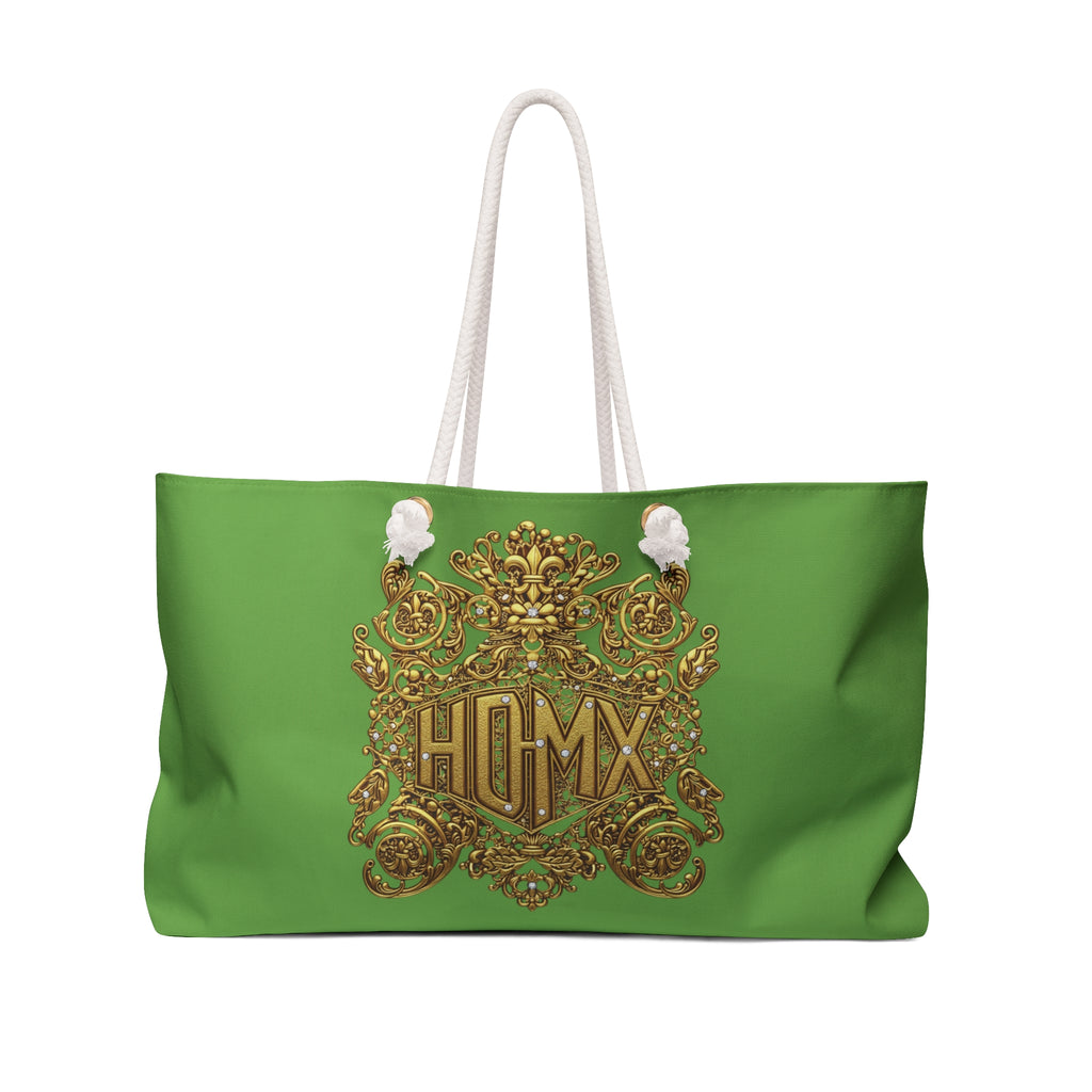 Green Baroque Monogram Weekender Bag — Personalized HOMX Travel Tote
