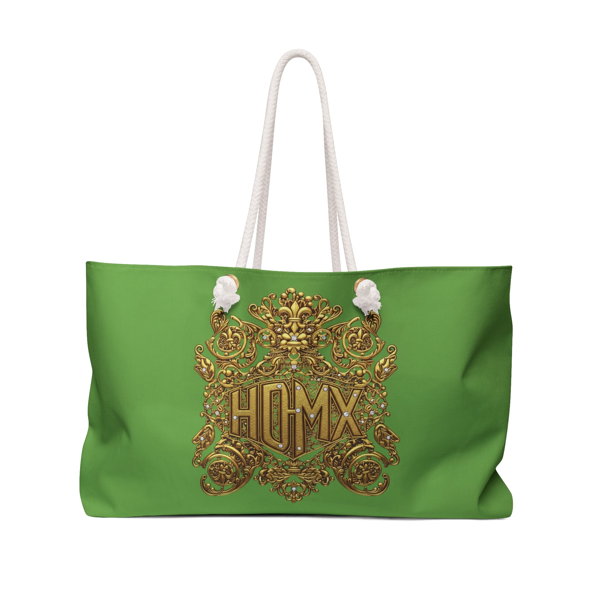 Green Baroque Monogram Weekender Bag — Personalized HOMX Travel Tote