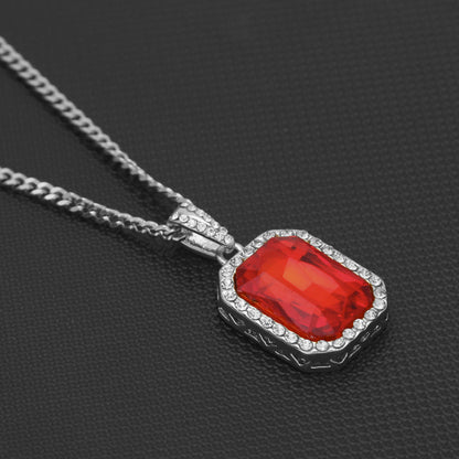 Hip-Hop Mini Diamond Pendant Necklace