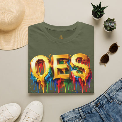 OES Rainbow Drip T-Shirt — Colorful Pride Paint-Drip Graphic Tee